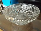 vintage heavy glass patterned bowl 19cms dia 8 cms high