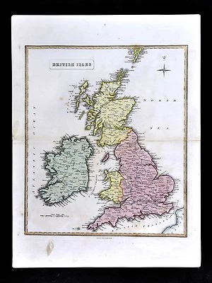 Mapa Atlas Allan Bell 1839 - Islas Británicas Gran Bretaña Irlanda Escocia Inglaterra Foto 1 de 4