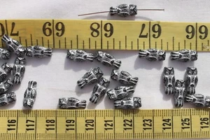 7x15 Owl Czech Glass Bead Craft Jewelry Making Loose Beads 24pcs/RS59 - Picture 1 of 4