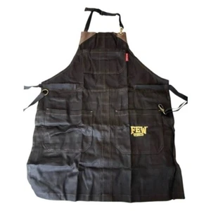 UNDER NY SKY Black Denim Bib Apron Strap Barber Barista Florist Chef Uniform - Picture 1 of 5