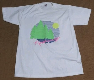 Vintage Jerzees T-Shirt L Weiß Neon Northwoods Gopher Activewear Made In USA - Bild 1 von 6