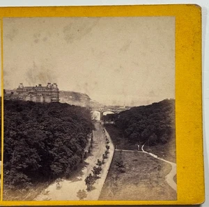 Vista desde el puente del valle - Tarjeta Stereoview vintage escena histórica junto al mar - Imagen 1 de 4