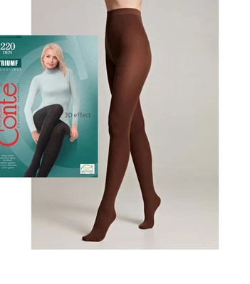 2 Stück Conte Triumf Strumpfhose 220 Den 52/54 XXL Mocca / Braun - Bild 1 von 4