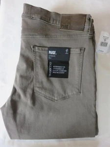 NEU Paige Lennox schmale Jeans Vintage geschliffen walnussbraun Größe 36 37"x34" neu mit Etikett $ 199 - Bild 1 von 12