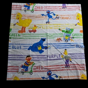 Vtg 1990s Sesame Street Curtain Panel Colors Big Bird Oscar Ernie Cookie Monster - Picture 1 of 5