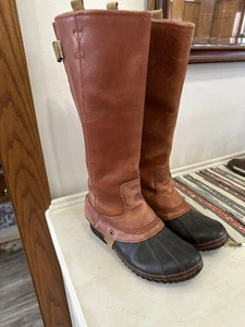 SOREL SLIMPACK TALL 8.5 EQUESTRIAN Riding Rain Duck Boots CINNAMON Brn Waterproo - Picture 1 of 21