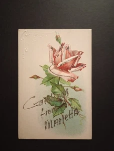 Marietta, Pennsylvania Glitter Postcard (1910s) Greetings From.. - Picture 1 of 2