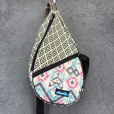 KAVU Rope Sling Bag Aztec Geometric Print Crossbody Backpack - Image 1 of 4