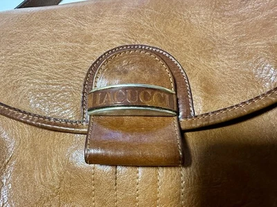 IACUCCI BORSA TRACOLLA IN PELLE E ECO PELLE COLLORE MARRO-VINTAG 80-90 - Image 1 of 4