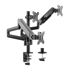 Brateck Triple Monitors Pole-Mounted Gas Spring Monitor Arm Fit Most 17"-27" - Picture 1 of 2