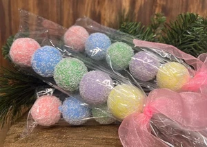 Bola de caramelo esmerilada pico vástago corona de Navidad acento suministros artesanales navideños - Imagen 1 de 5