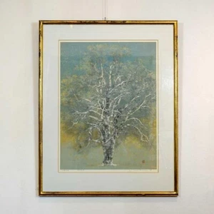 Joichi Hoshi "Large Tree Early Spring" woodblock print, signed and framed - Picture 1 of 5
