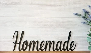 Homemade Farmhouse Kitchen Sign Home-Made Metal Sign Rustic Home Decor Kitchen - Picture 1 of 30
