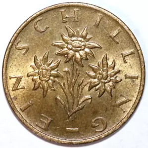 Austria  1986   Schilling, Edelweiss Flower- Foreign Coin 22.5mm - Picture 1 of 2