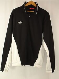Puma Mens XL Full Zip Pullover Jacket Track Top Black White