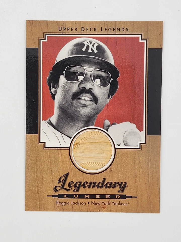 Reggie Jackson 2001 Upper Deck Legends Legendary Lumber Relic Bat Card L-RJA - Image 1 of 4
