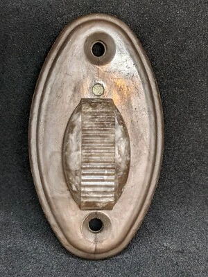 NOS 30s 40s 50s MARRÓN BLANCO MÁRMOL CÚPULA PILAR LUZ LÁMPARA INTERRUPTOR CONTROL MOPAR Foto 1 de 4