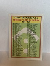 1988 O-Pee-Chee OPC Blank Back - CHECKLIST 3