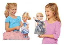 Disney Bambola Principessa ,35cm Frozen Elsa, Cenerentola, Abito con Glitter