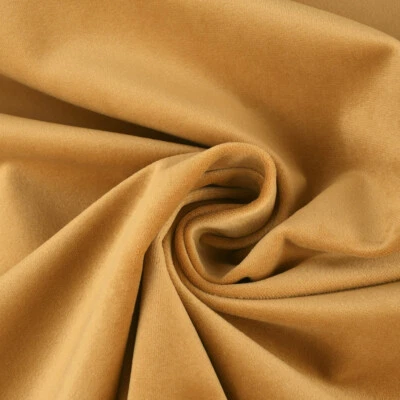 Möbelstoff Polsterstoff Bezugstoff Samtstoff Samt senfgelb ocker 140cm breit - Bild 1 von 4