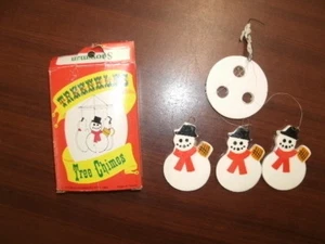 Schneemann Porzellan Baum Glockenspiel Ornament - Bild 1 von 3