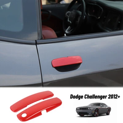 Biseles decorativos de cubierta de manija de puerta exterior 2 piezas para Dodge Challenger 2012+ rojo Foto 1 de 4
