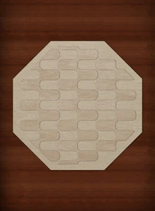 Ivory Grid Waves Curves Blocks Transitional Area Rug Geometric DV9 - Picture 1 of 35
