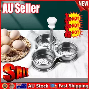 Egg Poacher Pan Stainless Steel Poached Egg Cooker Perfect Poached Egg Maker #T - Picture 1 of 15