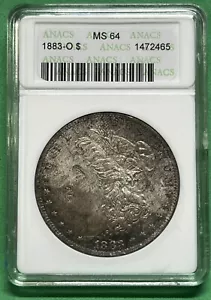 1883 O Morgan Dollar MS64 ANACS Old Holder Soapbox Gorgeous Dual Side Toner - Picture 1 of 4