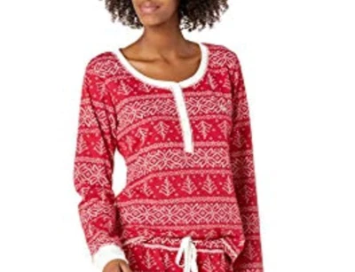 Tommy Hilfiger 女式保暖睡衣仅限红色雪花 XL - 全新带标签 — 第 1/2 张图片