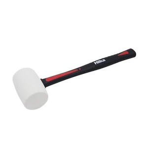 16oz White Rubber Mallet Hammer Fibreglass Shaft Camping Paving Tool Hilka - Picture 1 of 8