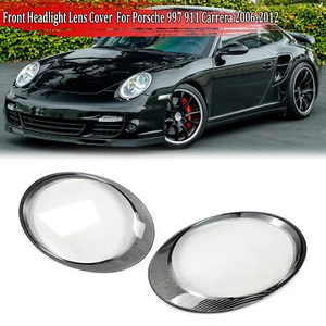 For Porsche 997 911 Carrera  Headlight Lens Cover Shell Replace Lenses 2006-2012 - Picture 1 of 10