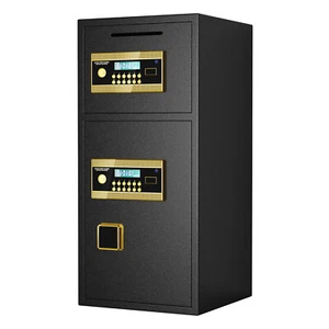 Caja fuerte grande de doble puerta que funciona con monedas, caja fuerte de seguridad digital con ignífugo - Imagen 1 de 14