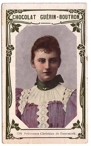Tarjeta comercial francesa de 1900 realeza alejandrina de Mecklemburgo-Schwerin reina danesa - Imagen 1 de 1