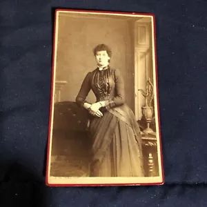Vintage Victorian Women w/ Dress CDV Photo Photograph Bury - Picture 1 of 2