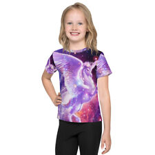 Rainbow Stars Unicorn Girls Shirt top Kids crew neck t-shirt Size 2t - 7