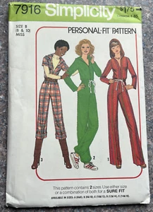 Vintage Simplicity 7916 Personal Fit Hooded Jumpsuit Pattern Size 8 - 10 UNCUT - Picture 1 of 4