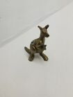 Vintage Solid Brass Kangaroo with Joey in Pouch