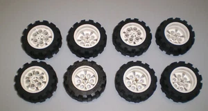 8 Used LEGO 20 x 30 White Technic Wheel 6581 - 6582 - Picture 1 of 2