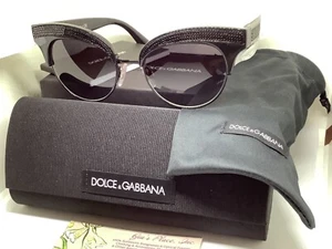GAFAS DE SOL DOLCE & GABBANA DG 6109 LENTEJUELAS NEGRAS/GRIS NEGRAS CATEYE 501/8G ESTUCHE Y CAJA - Imagen 1 de 12