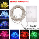 20-100 Led Battery Fairy String Lights Micro Rice Wire Copper Warm White Party
