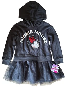 Disney Junior's Girl's Minnie Mouse Hooded Tutu Dress Long Sleeve Size 4T Black - Picture 1 of 6