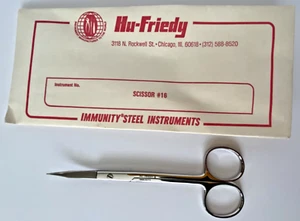 Hu-Fried Chirurgische Schere #16 gebogen 5"/12,5 cm Deutsch Immunität Stahl Instrument - Bild 1 von 9