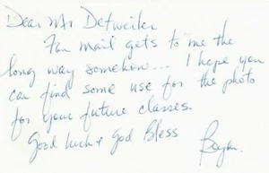 "New York Islanders" Bryan Trottier Hand Written Note on 3X5 Card - Picture 1 of 1