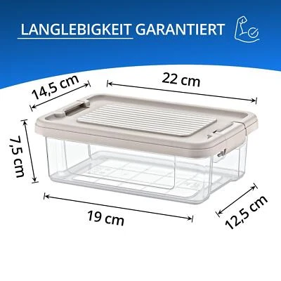 Aufbewahrungsbox mit Deckel Kunststoff Stapel Regal Lager Box Kiste Transparent - Bild 1 von 4