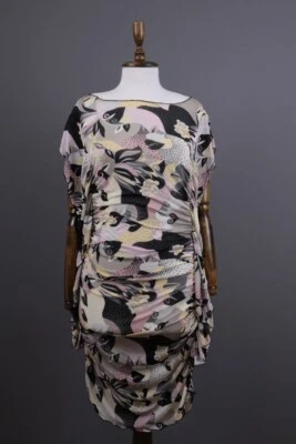 MISSONI Multicolor Short Sleeve Silk Bodycon Midi Dress Size USA 4 - Image 1 of 4