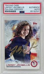 Lindsey Jacobellis Signed 2014 Topps Team USA Olympic Snowboarding Card #47 PSA - Picture 1 of 2