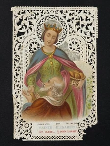 holy card santino merlettato canivet L. TURGIS 3007 "STA. ISABEL " - Bild 1 von 2