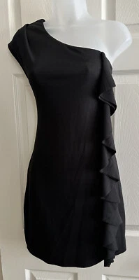 Vestido negro Twenty One Raffle de un hombro, talla: L Foto 1 de 4