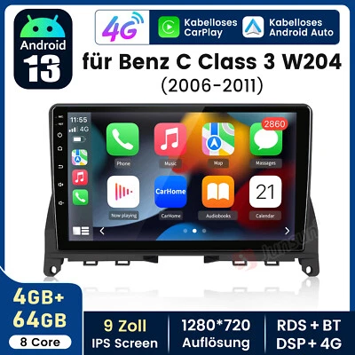 Android 13 For Mercedes Benz C Class W204 S204 2006-2011 Apple Carplay Car Radio - Bild 1 von 4